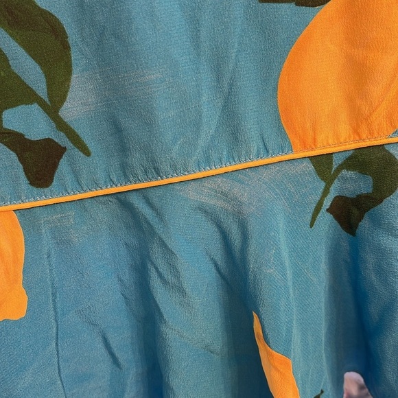 Rent the Runway Chinti & Parker Lemon Printed Silk‎ Wrap Dress Size 8 - Picture 5 of 6